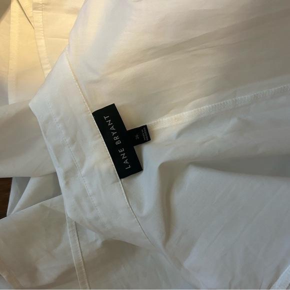 Lane Bryant White Peplum Button-Up Blouse Women’s Size 26 - Picture 11 of 11